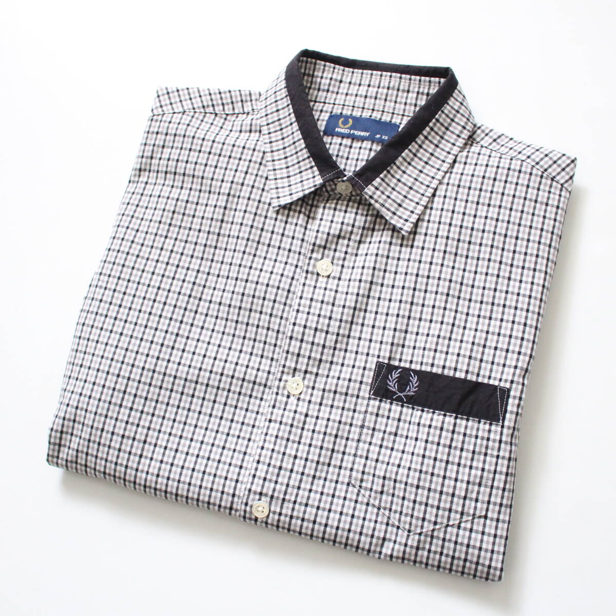 [ FRED PERRY Fred Perry ]Hem Rib Gingham Check Shirt кромка ребра серебристый жевательная резинка проверка рубашка с коротким рукавом XS F4356 обычная цена ¥15,400 UK