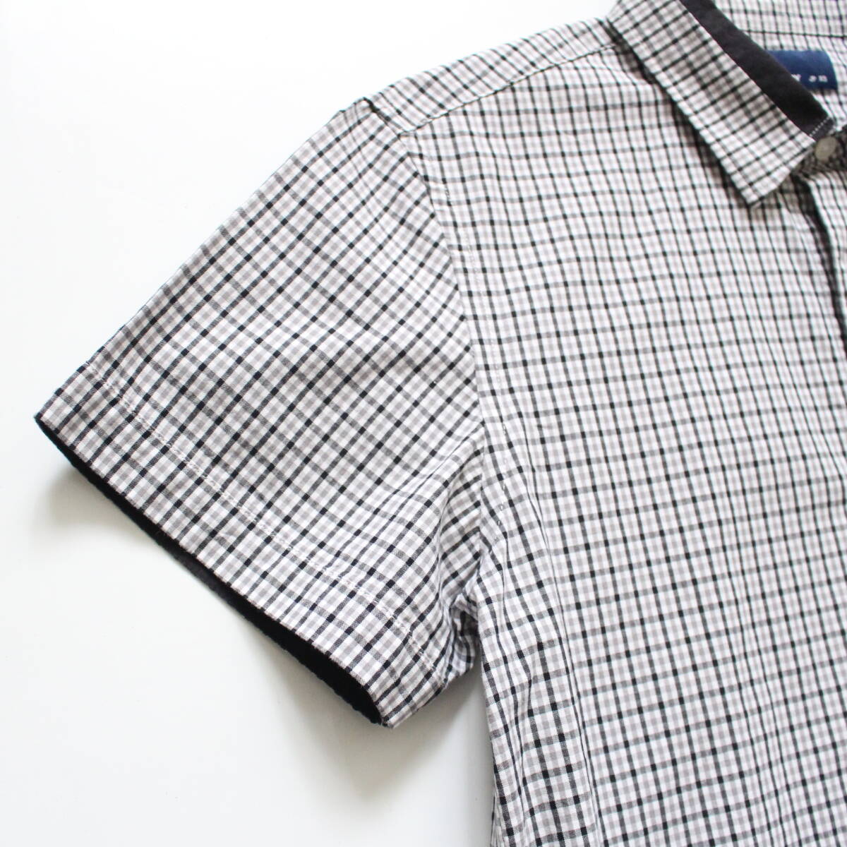 [ FRED PERRY Fred Perry ]Hem Rib Gingham Check Shirt кромка ребра серебристый жевательная резинка проверка рубашка с коротким рукавом XS F4356 обычная цена ¥15,400 UK