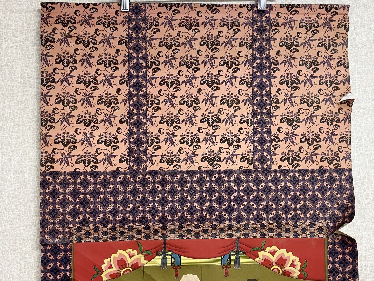 時代物 掛軸『雛壇図』ひな祭り 三段飾り雛人形 61×170cm 紙本 時代物 掛軸『雛壇図』ひな祭り 三段飾り雛人形 61×170cm 紙本