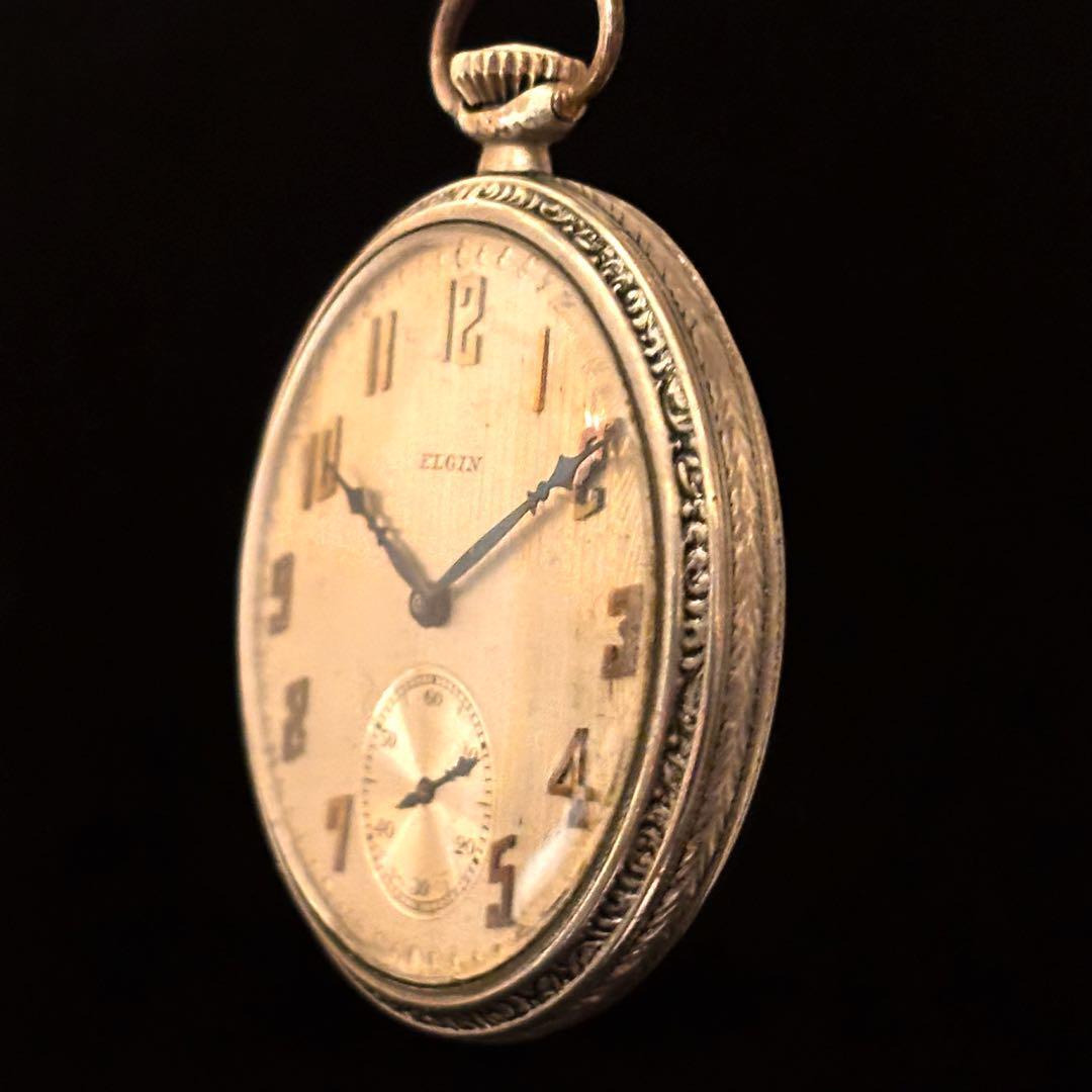 ◇希少◇稼働品◇ エルジン ELGIN 懐中時計 ゴールド色 手巻き ◇希少◇稼働品◇ エルジン ELGIN 懐中時計 ゴールド色 手巻き