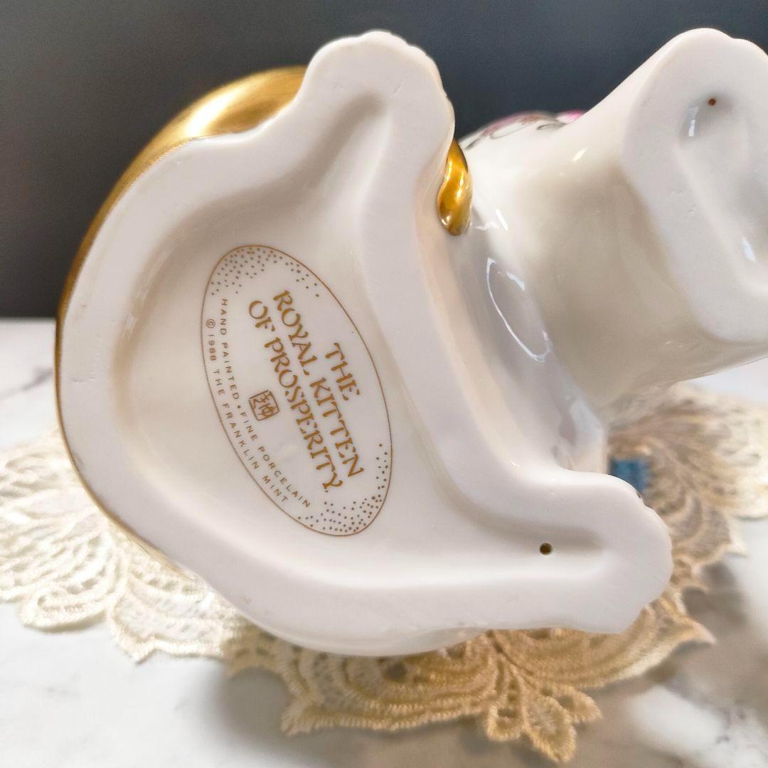 フランクリンミント フィギュリン 猫 陶器 Cat 置物 美品 花 フランクリンミント フィギュリン 猫 陶器 Cat 置物 美品 花