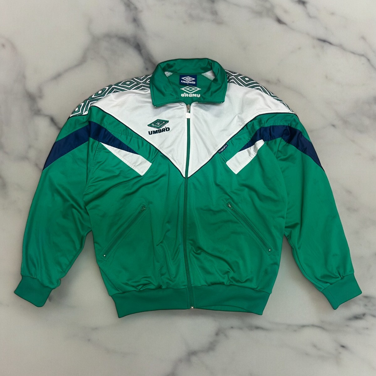 送料無料 UMBRO TRACK JACKET 90s WHITE/GREEN アンブロ 送料無料 UMBRO TRACK JACKET 90s WHITE/GREEN アンブロ