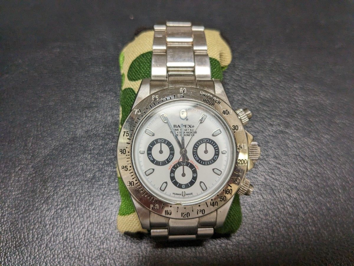 BAPEX エイプ ベイペックス 自動巻き BATHING APE デイトナ 白 BAPEX エイプ ベイペックス 自動巻き BATHING APE デイトナ 白
