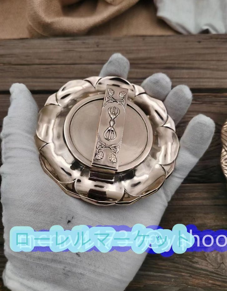 密教法具 寺院用仏具 ☆灌頂用 宝鏡 真鍮製 10x10cm 仏壇・仏具 密教法具 寺院用仏具 ☆灌頂用 宝鏡 真鍮製 10x10cm 仏壇・仏具