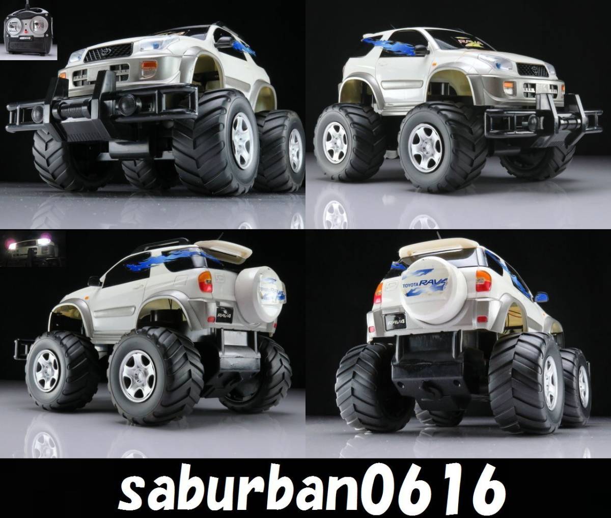 RC0501 トヨタ RAV4 白 1/16 電動 ラジコン セット ラブ4 ラヴ4 SUV クロカン クローラー モンスター トラック 室外 40Mhz LED ライト 動OK_画像1