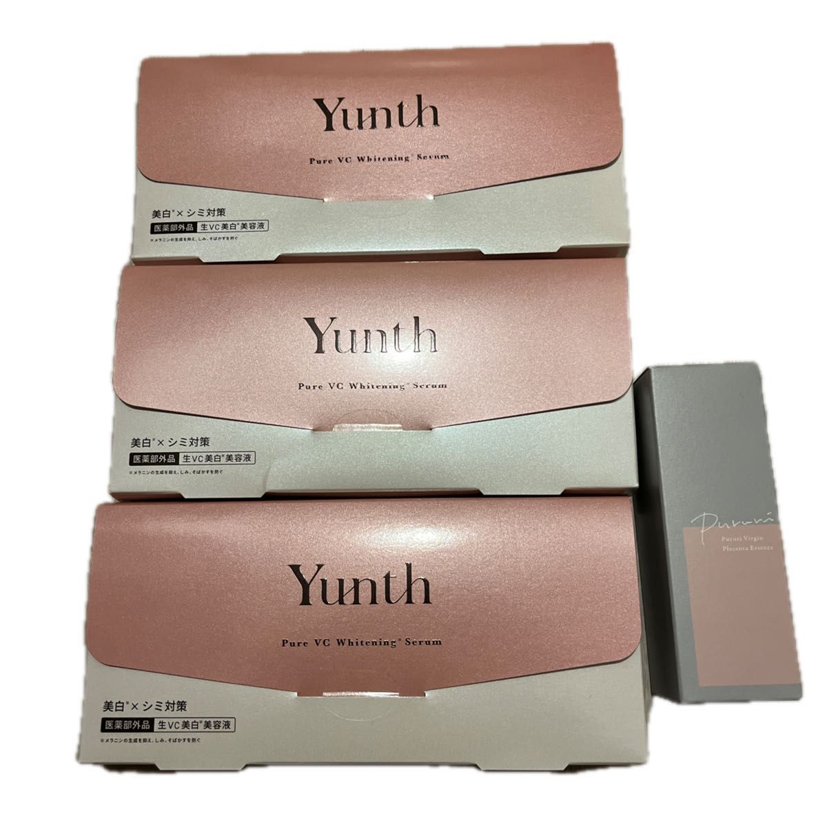 Yunth ユンス 生ビタミンC美白美容液 28包×3箱(84包)とPURURI(美容液) 28ml