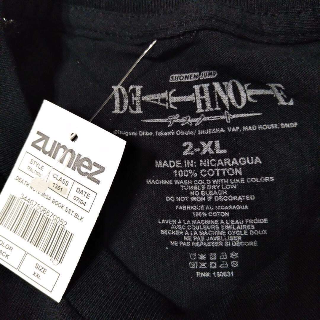 デスノート Tシャツ 2XLサイズ 黒 ミサミサ 弥海砂 ミサブック デスノート Tシャツ 2XLサイズ 黒 ミサミサ 弥海砂 ミサブック