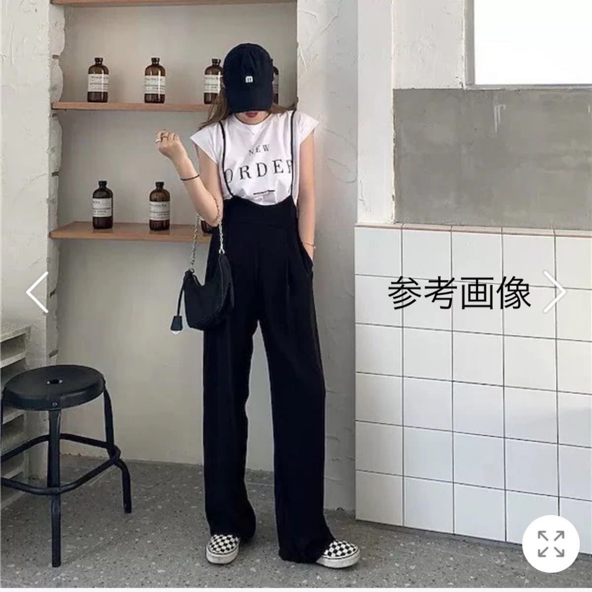 オールインワン ロング丈パンツ ストレート キャミソール 黒 サロペット オールインワン キャミオールインワン ストレート