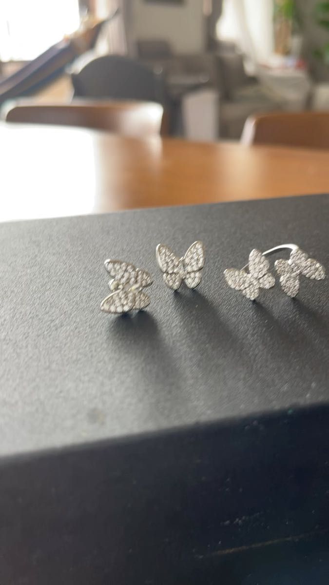 バタフライ ピアス リング セットで