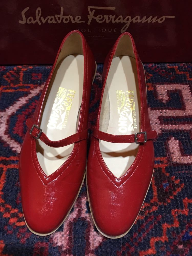 Salvatore Ferragamo LEATHER STRAP PUMPS MADE IN ITALY/サルヴァトーレフェラガモレザーストラップパンプス