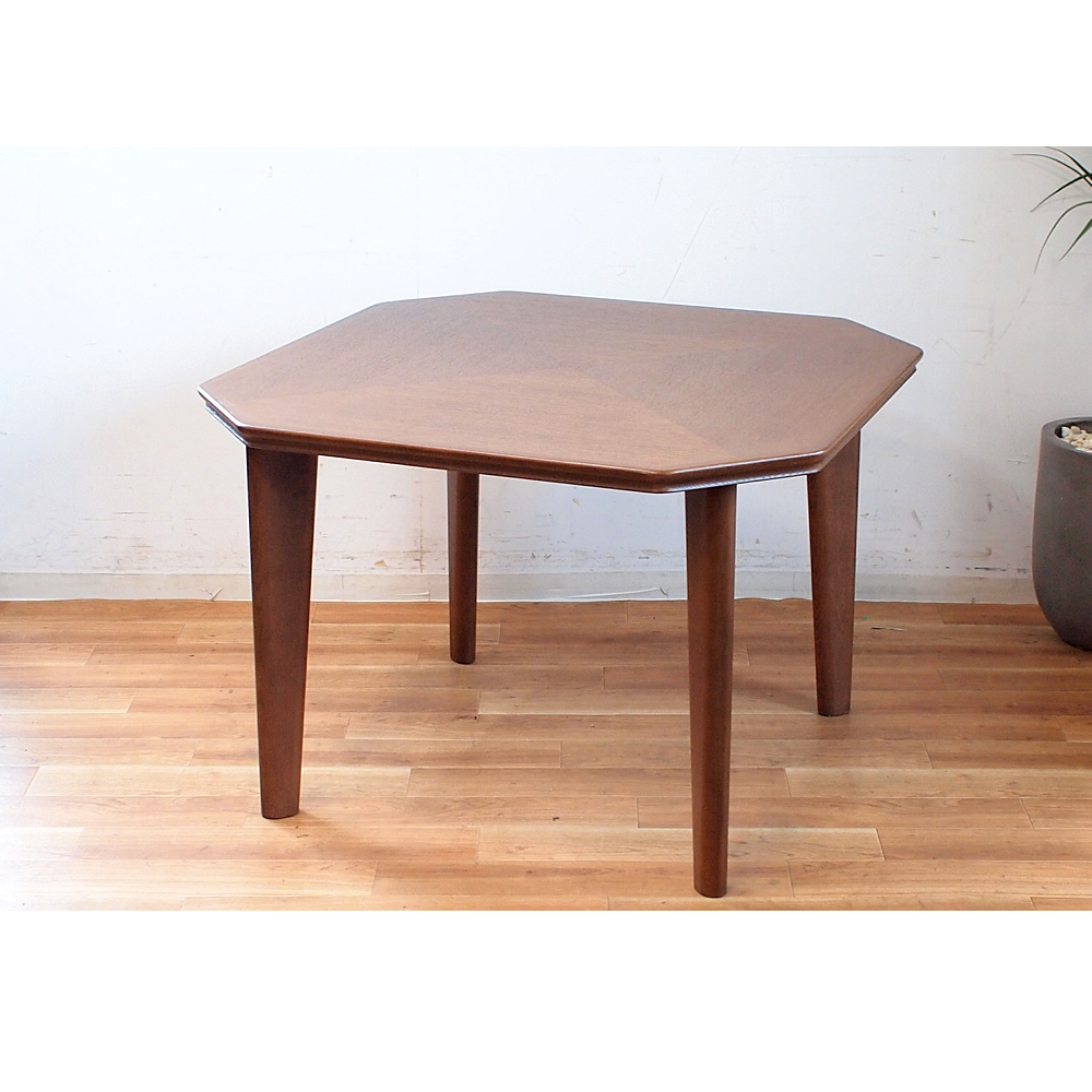 冨士ファニチア/Fuji furniture 八角形 ダイニニングテーブル 茶/ブラウン 2人/4人 100cm フジファニチャー