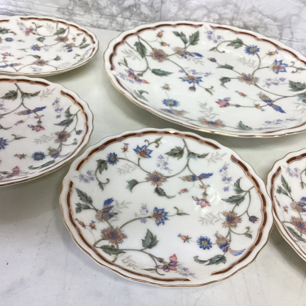 ナルミ NARUMI 皿セット 取り皿大皿セット ケーキ皿 花柄 ナルミ NARUMI 皿セット 取り皿大皿セット ケーキ皿 花柄