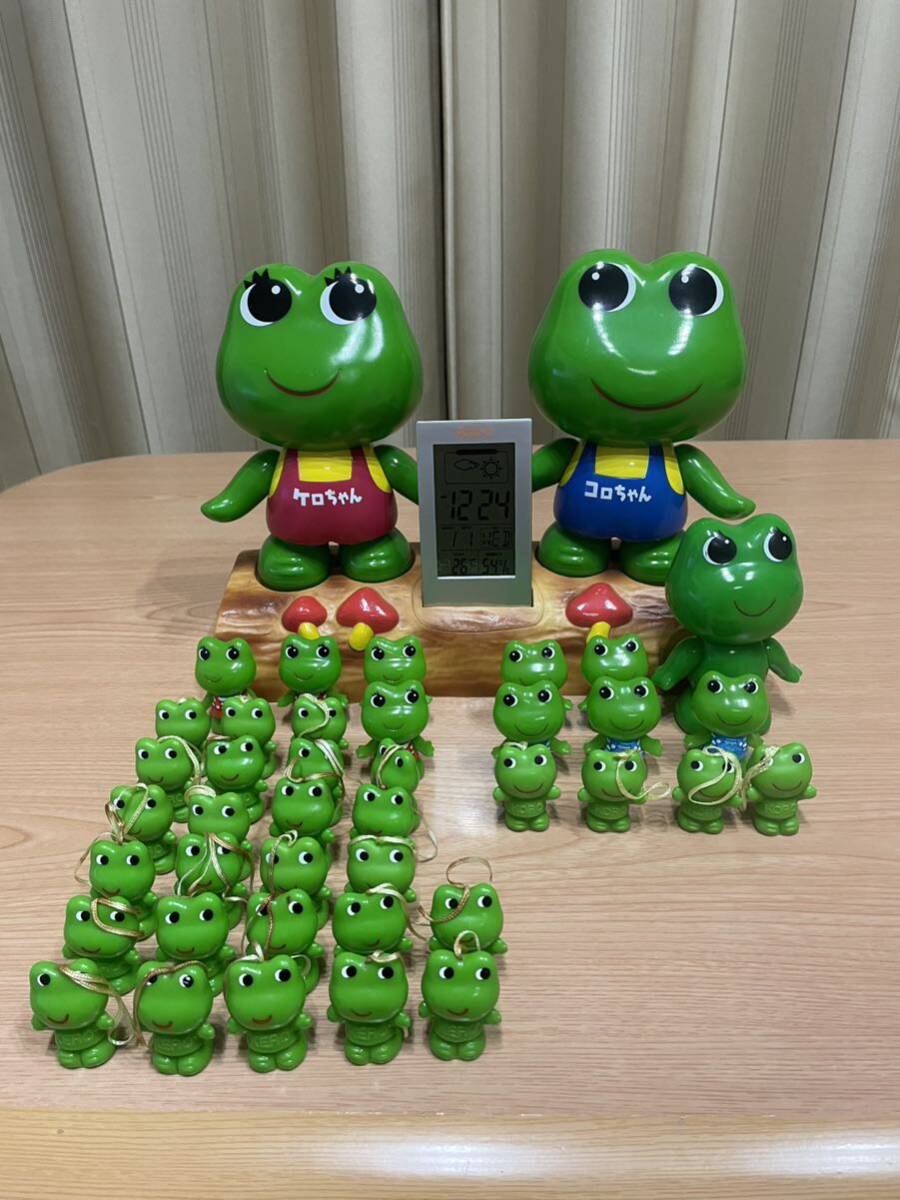 ケロちゃん コロちゃん 店頭ペア蛙カウンター型 置き時計 温度計 ケロちゃん コロちゃん 店頭ペア蛙カウンター型 置き時計 温度計