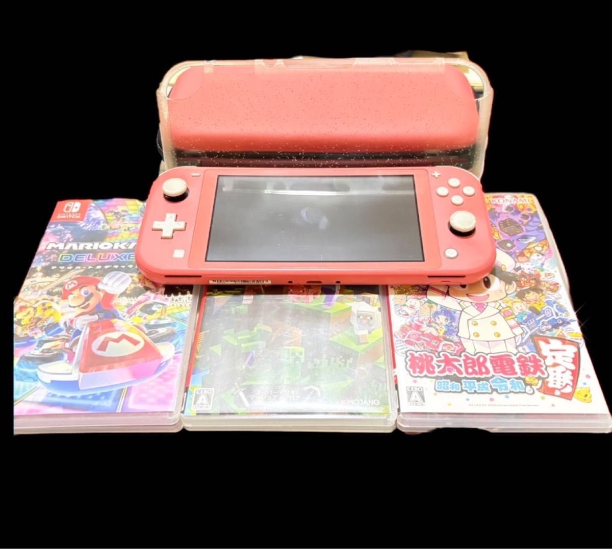 任天堂Switch Lite ニンテンドースイッチライトコーラル 7点セットカセット4個付き 桃鉄マリオカートマリオマイクラ任天堂 任天堂Switch Lite ニンテンドースイッチライトコーラル 7点セットカセット4個付き 桃鉄マリオカートマリオマイクラ任天堂