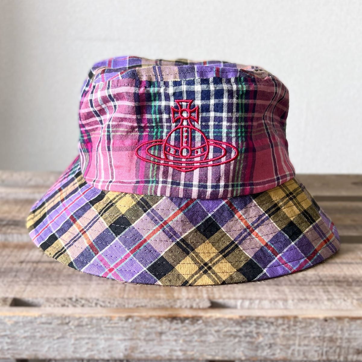 Vivienne Westwood RED LABEL バケットハット チェック 麻混 Vivienne Westwood RED LABEL バケットハット チェック 麻混
