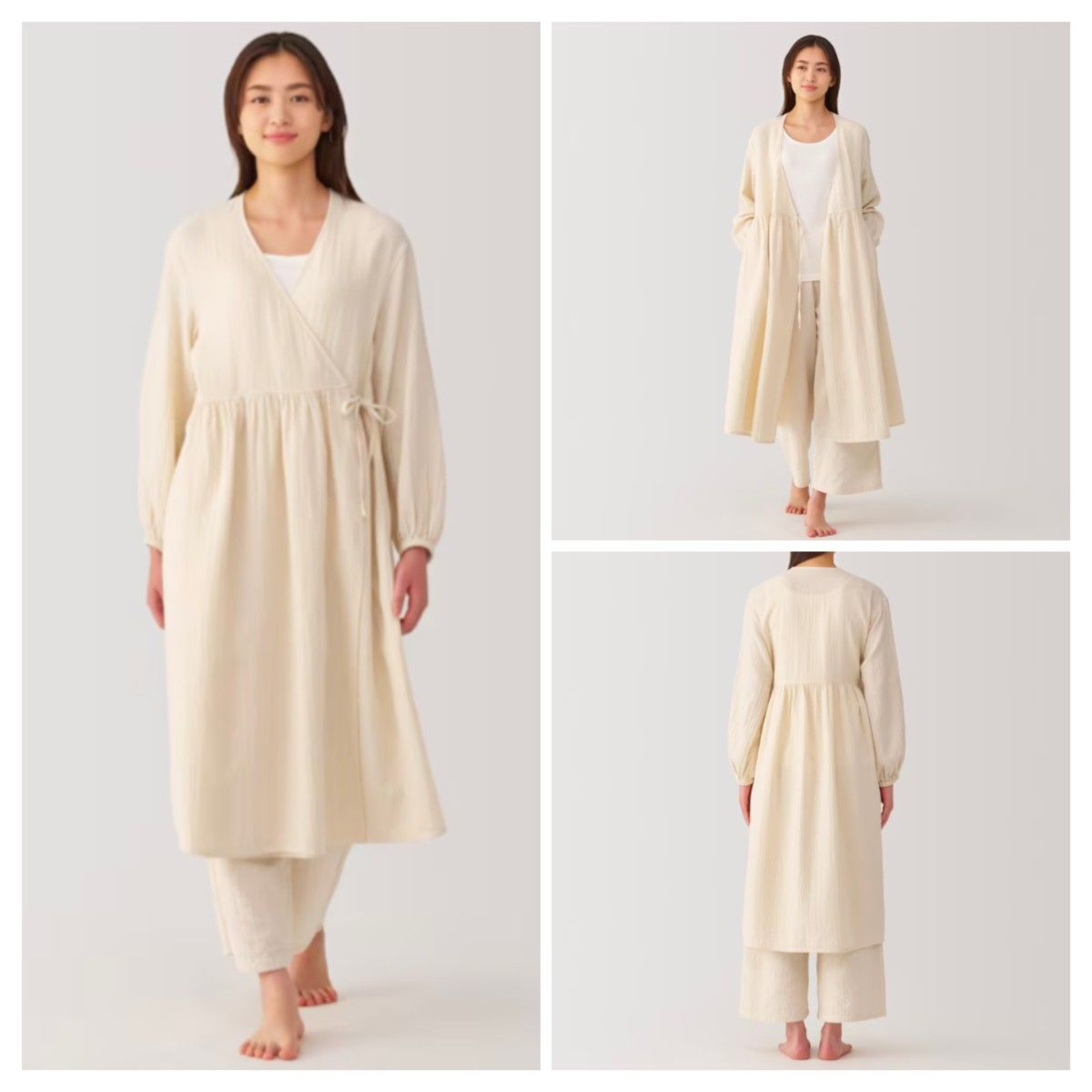 無印良品 ふんわりしぼガーゼ ロングカーディガン 婦人L 無印良品 ふんわりしぼガーゼ ロングカーディガン 婦人L