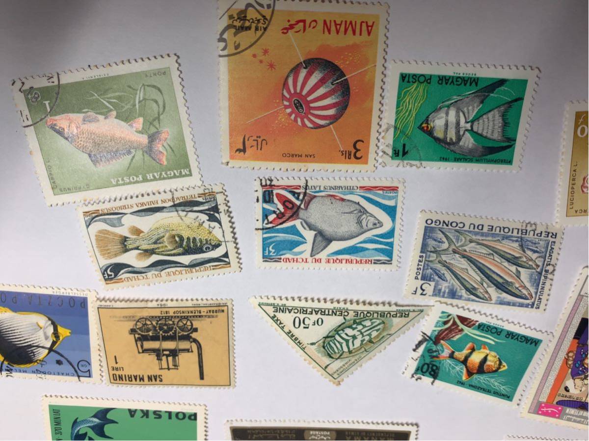 外国切手 まとめ セット 魚 皇室 浮世絵など_画像4