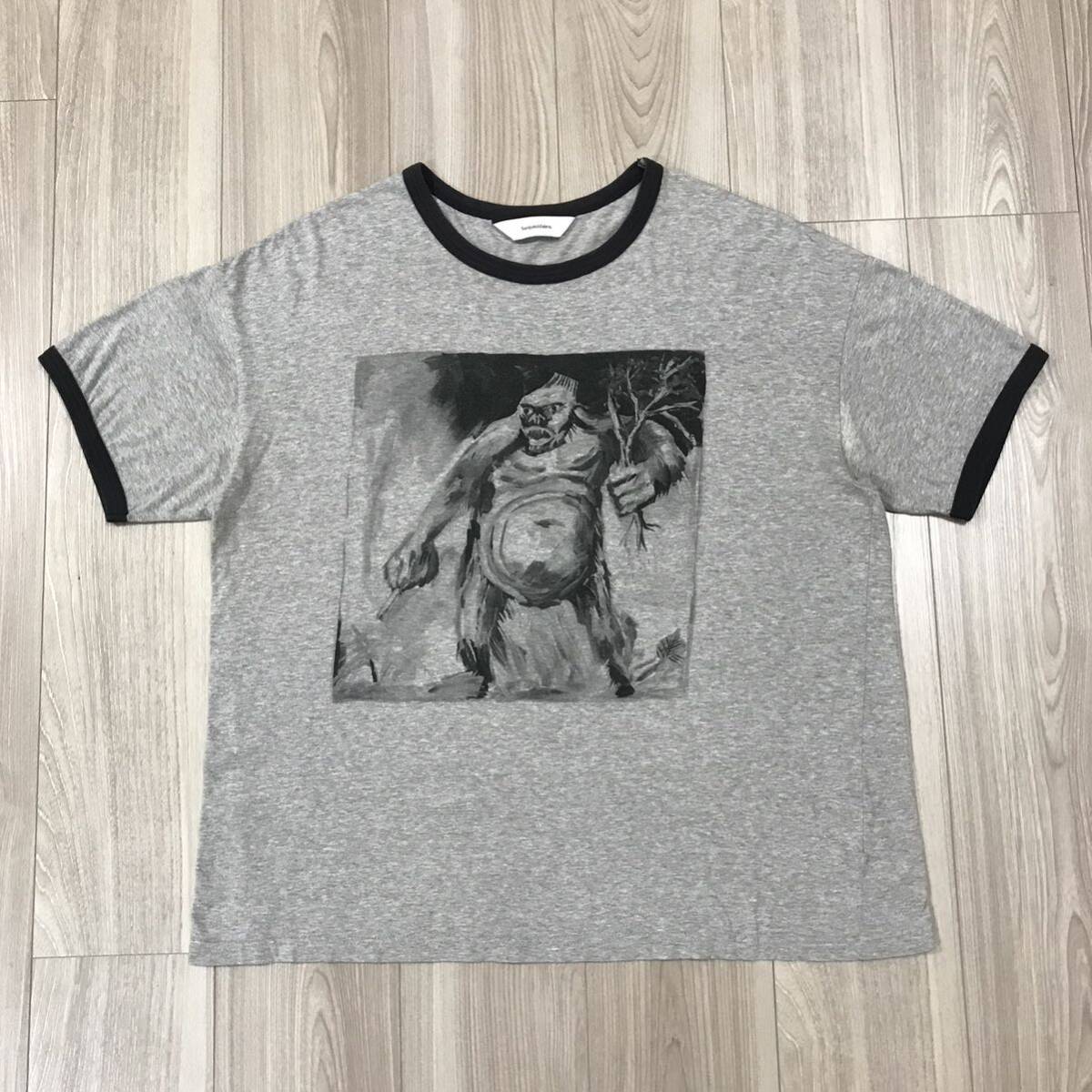 Sasquatchfabrix SUPER APE H/S TRIM T-SHIRT GREYサスクワッチ Sasquatchfabrix SUPER APE H/S TRIM T-SHIRT GREYサスクワッチ