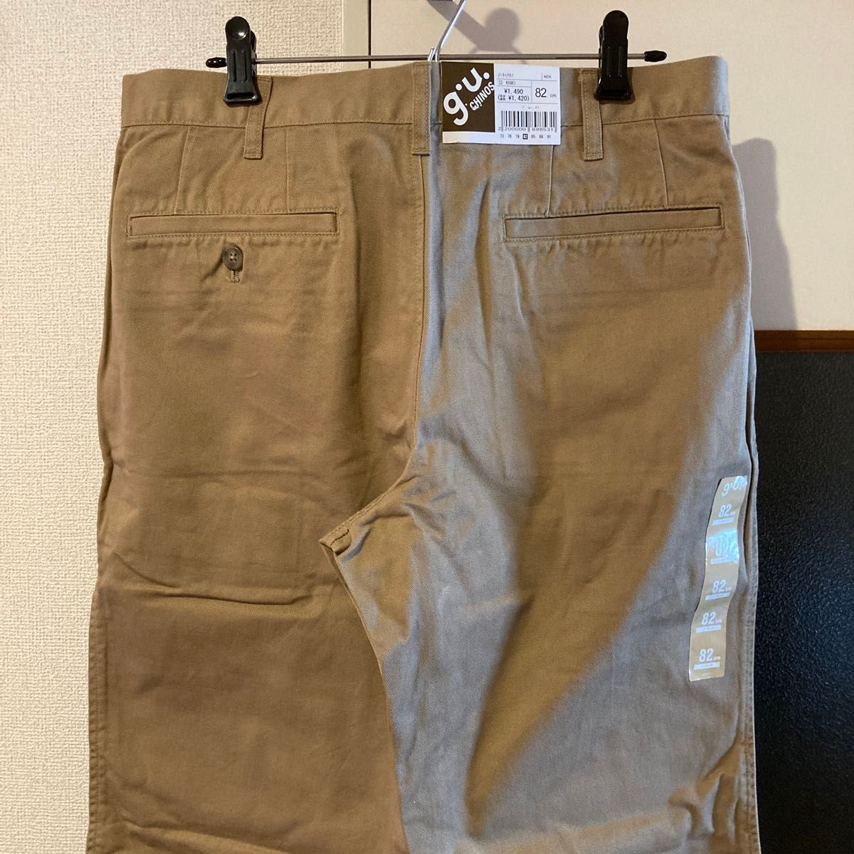 GU MEN ノータックチノ 82cm 33 KHAKI