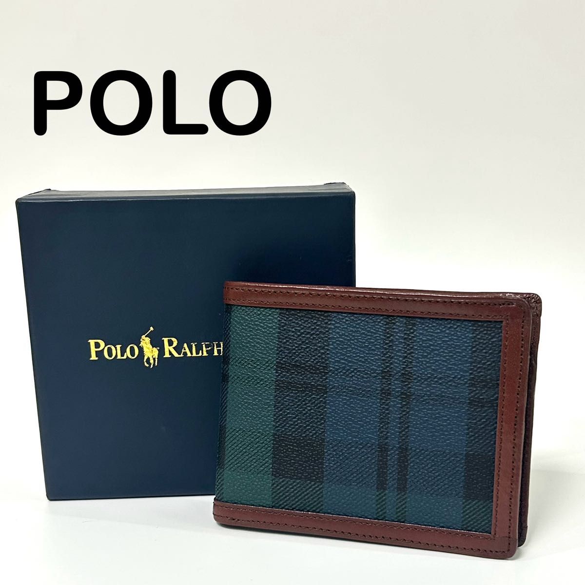 未使用】POLO ポロラルフローレン 二つ折り財布 ブラック 未使用】POLO ポロラルフローレン 二つ折り財布 ブラック