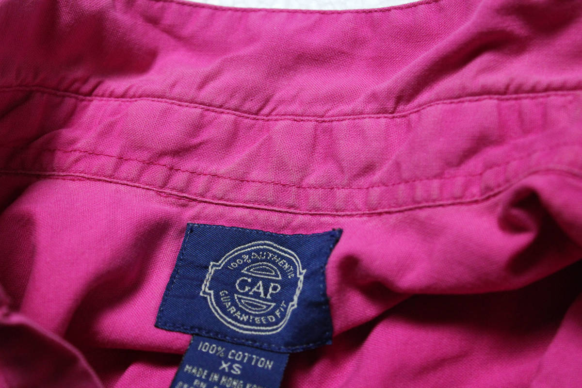 80's ギャップ GAP コットン 半袖 シャツ (XS) ピンク 80年代 旧タグ オールド_画像7