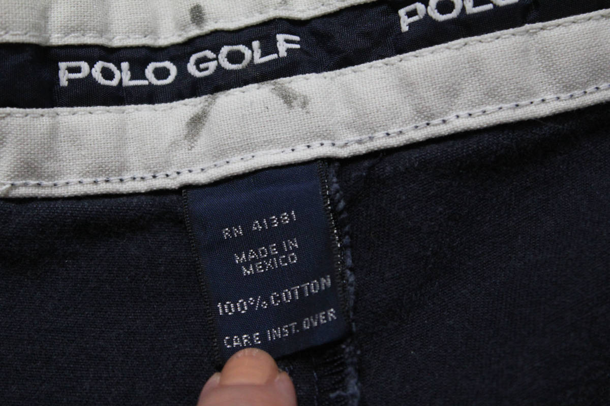 90'sラルフローレンポロゴルフPOLOGOLFコットンチノショーツ(34)紺ネイビー90年代ショートパンツ_画像6