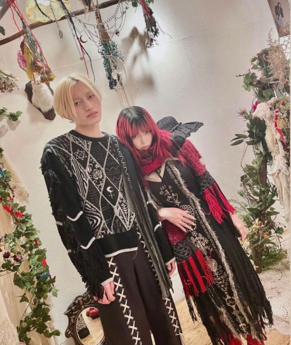 あのちゃん着用 rurumu 縷縷夢兎 mix motif pleats knit PO あのちゃん着用 rurumu 縷縷夢兎 mix motif pleats knit PO