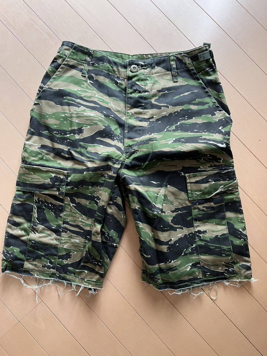 90s【deadstock】迷彩 カモフラ柄 タイガーカモ ハーフパンツ ショートパンツ US ARMY アメリカ古着