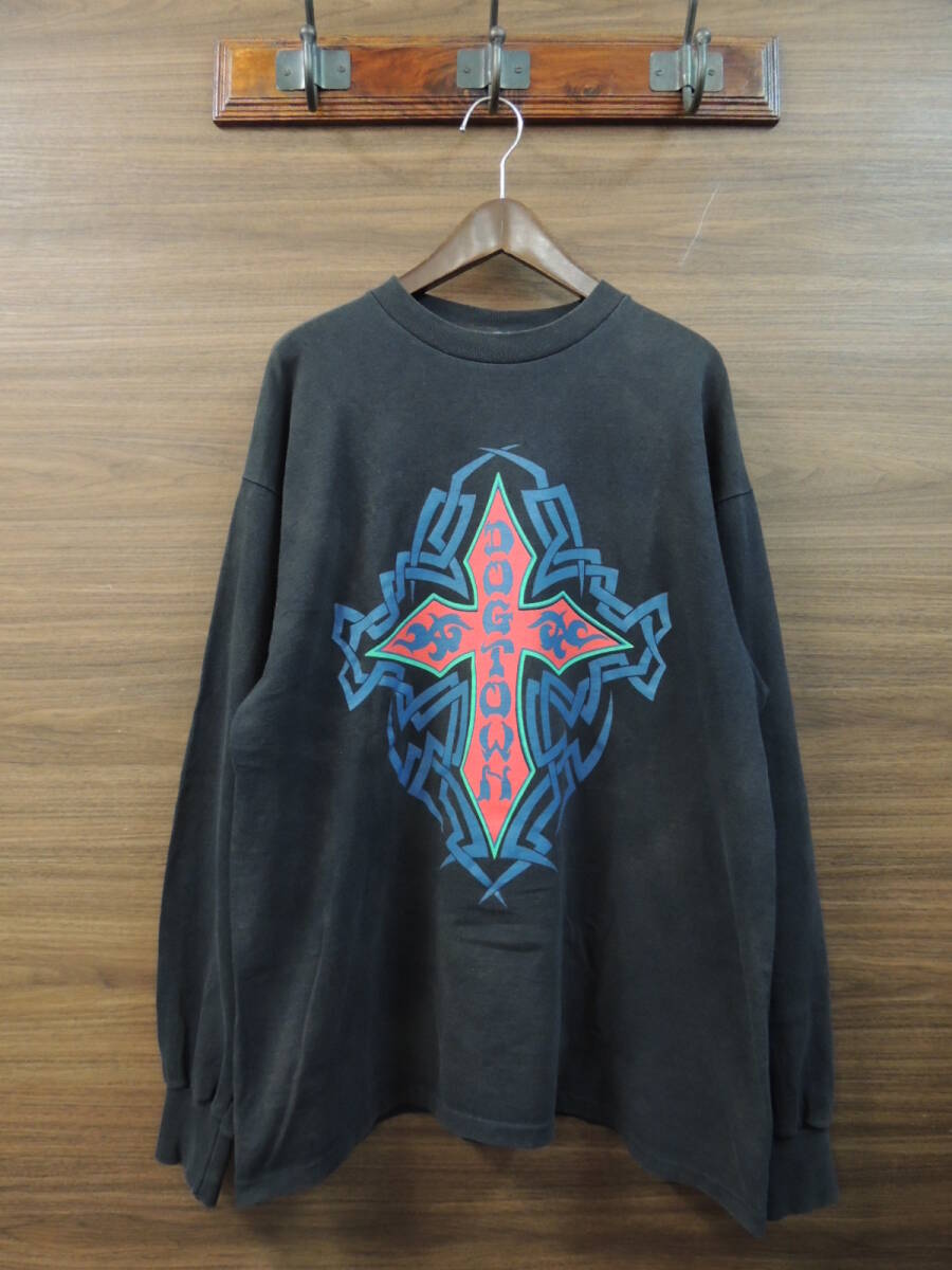90S VINTAGE DOGTOWN ドッグタウン トライバル クロス ロンT 長袖 T