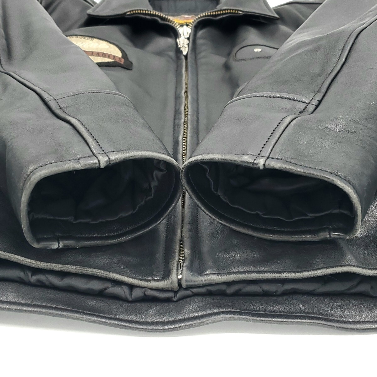 肉厚牛革 HARLEY-DAVIDSON レザーライダースジャケット黒メンズL 肉厚牛革 HARLEY-DAVIDSON レザーライダースジャケット黒メンズL