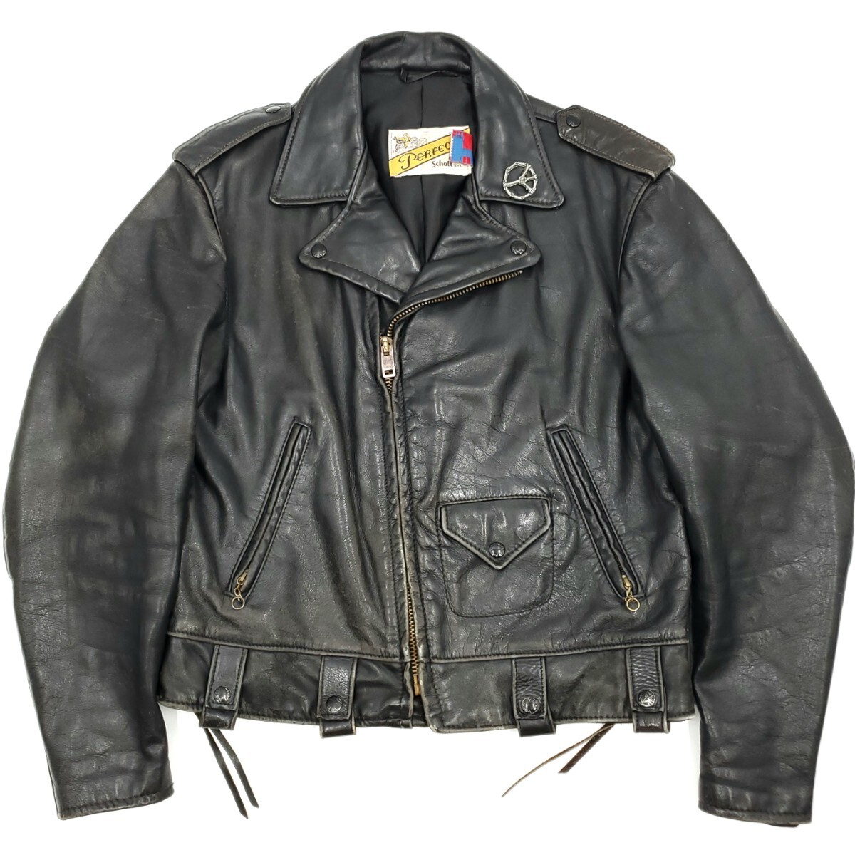 廃番#119 Schott 42レザーライダースジャケット黒メンズXL本革 廃番#119 Schott 42レザーライダースジャケット黒メンズXL本革
