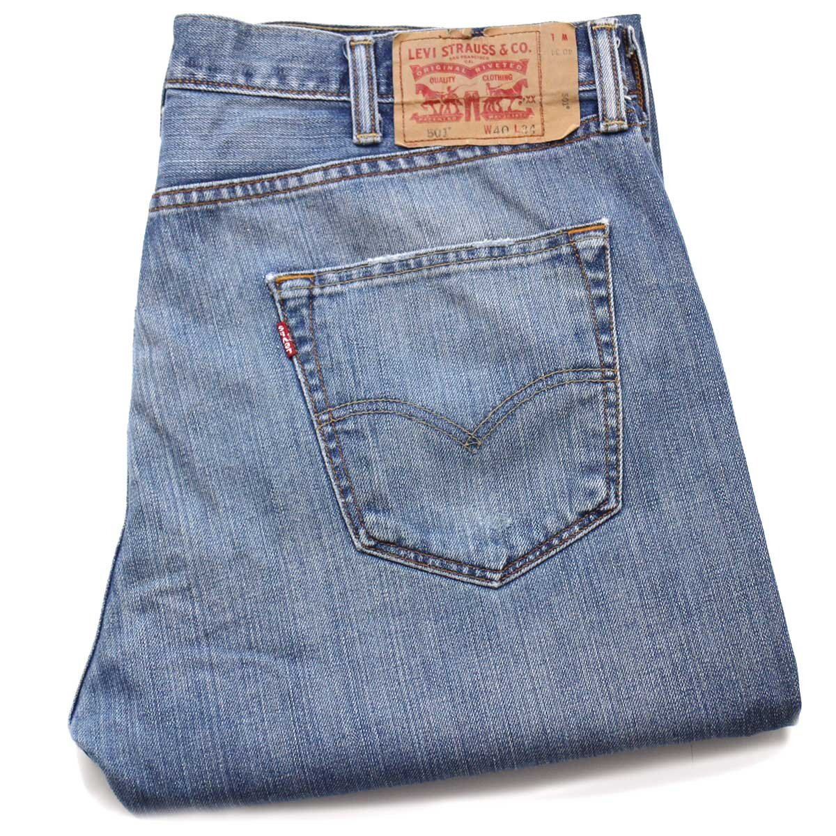 ★Levi'sリーバイス 501 USED加工 デニムパンツ カスタム w40★SDP3146 ジーンズ ストレート スリム ヒゲ オーバーサイズ ビッグサイズ
