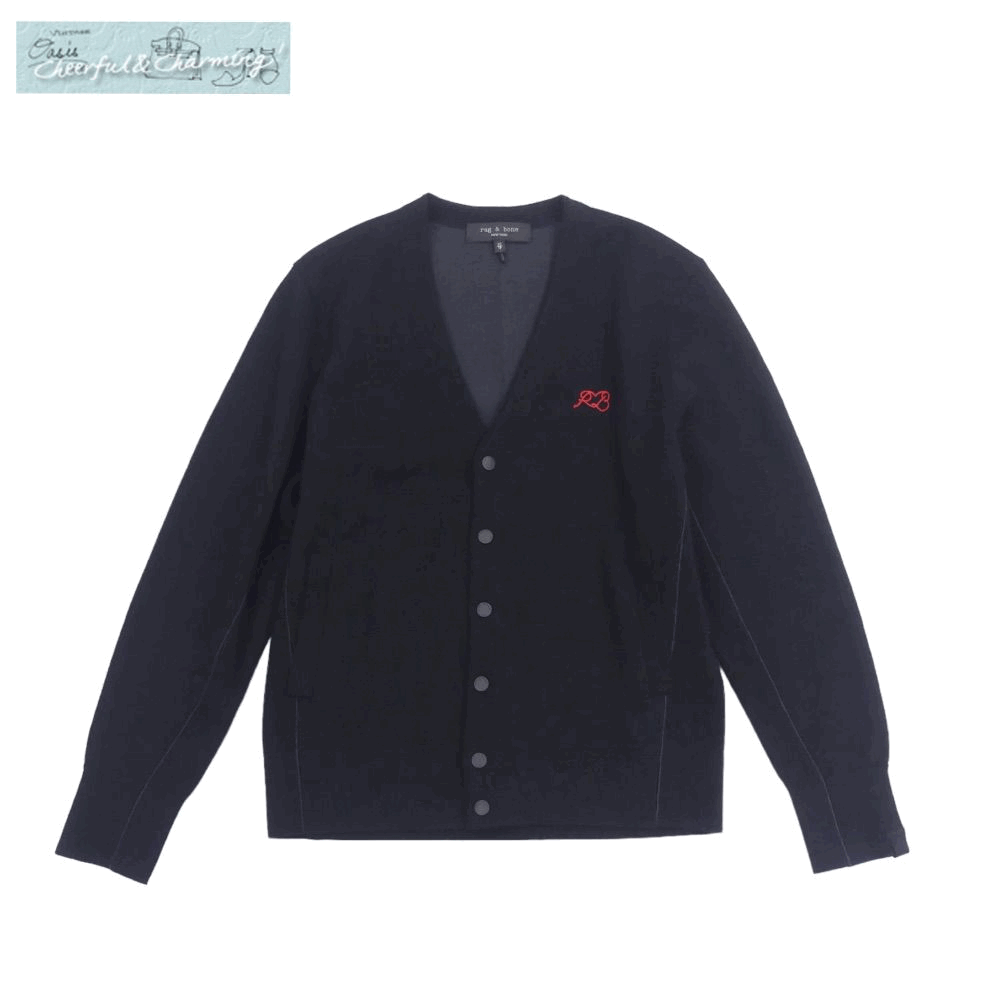 rag & bone ファインニットカーディガン XS ネイビー　ウールBLEND '23年商品