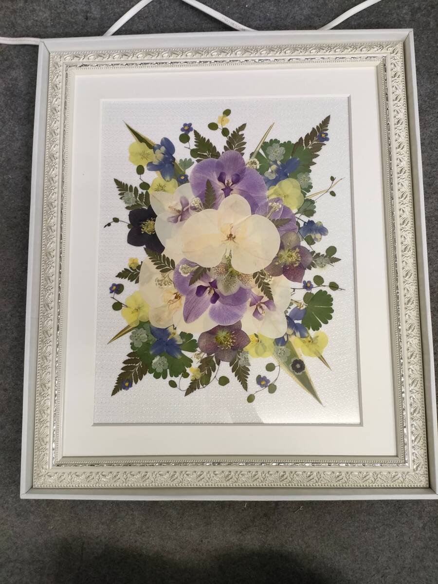 押し花 風景画 ホワイトレリーフ額 ふしぎな花楽部