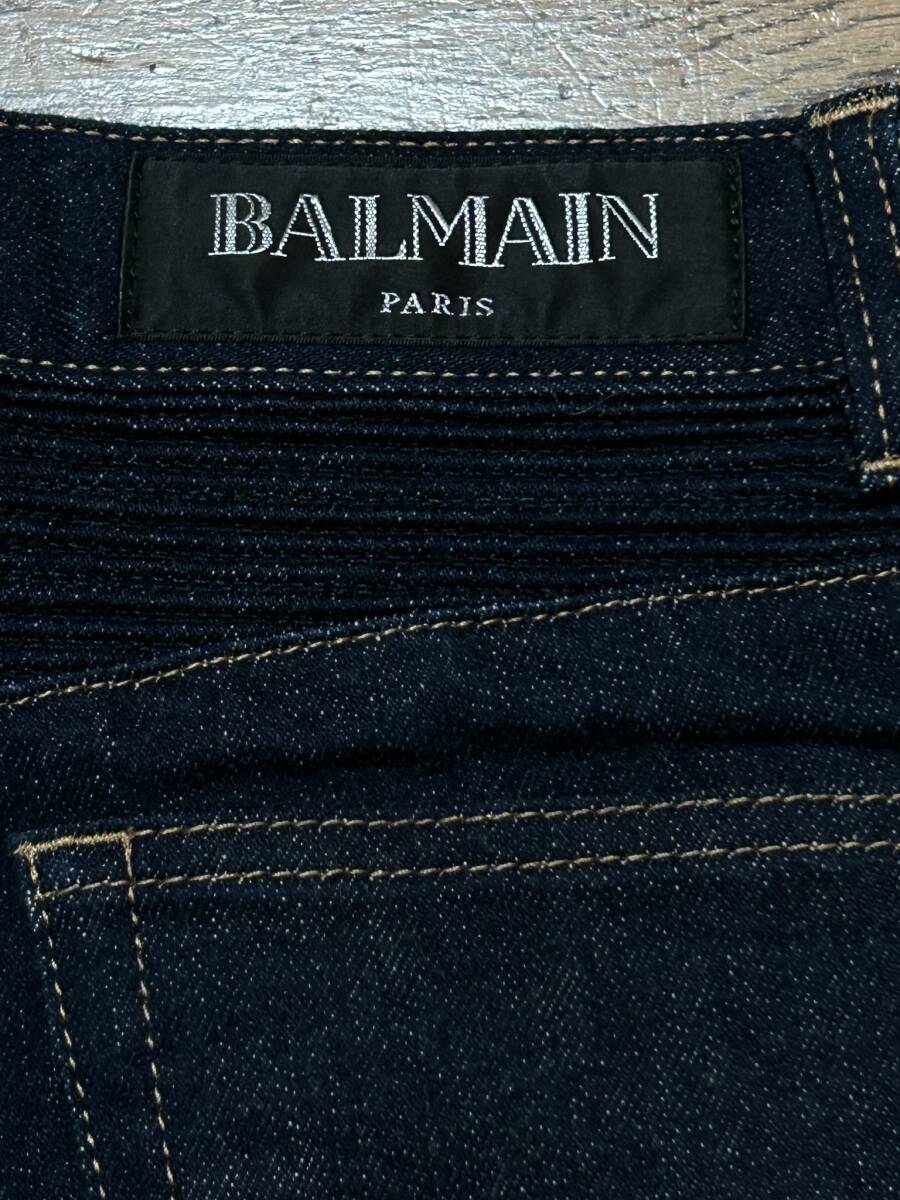 BALMAIN Balmain POHT551D204 Biker .. стрейч Denim брюки голубой bell Италия производства темно синий 28 BJBD.H