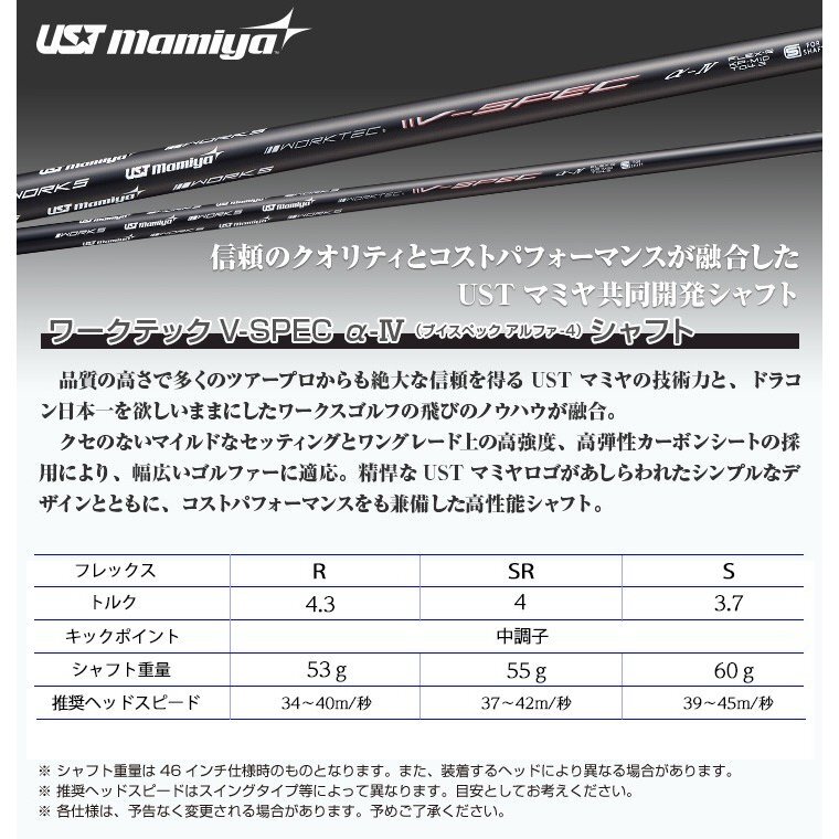 新品 WORKSGOLF左マキシマックス ブラックシリーズ2 適合限界高反発加工 10度 UST マミヤ VspecⅣ シャフト R / SR / S レフティ_画像7