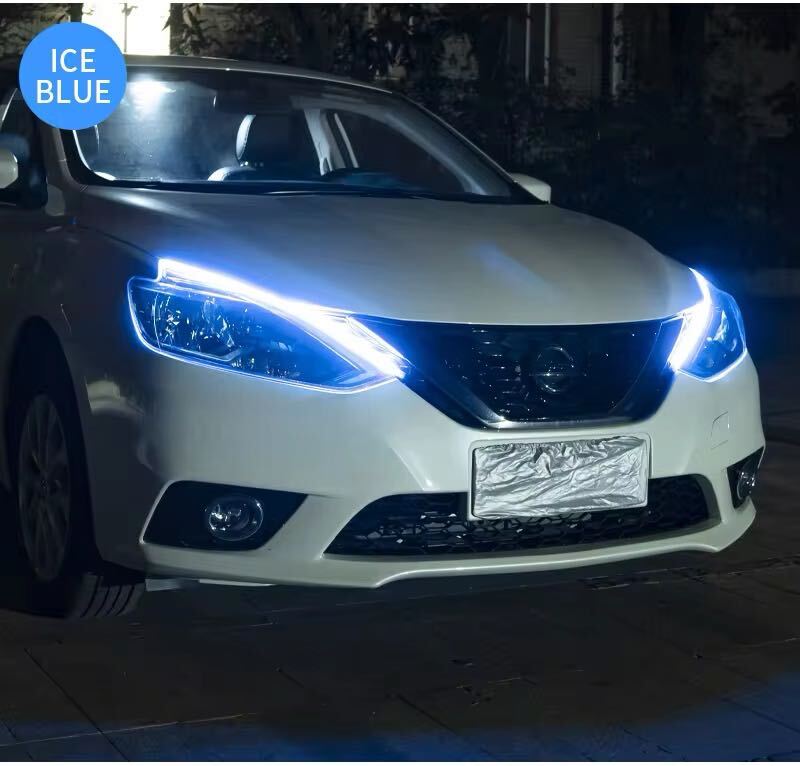 LEDテープ アイラインイルミネーション シーケンシャルウインカー アイスブルー アンバー 2色発光 70cm 2個セット