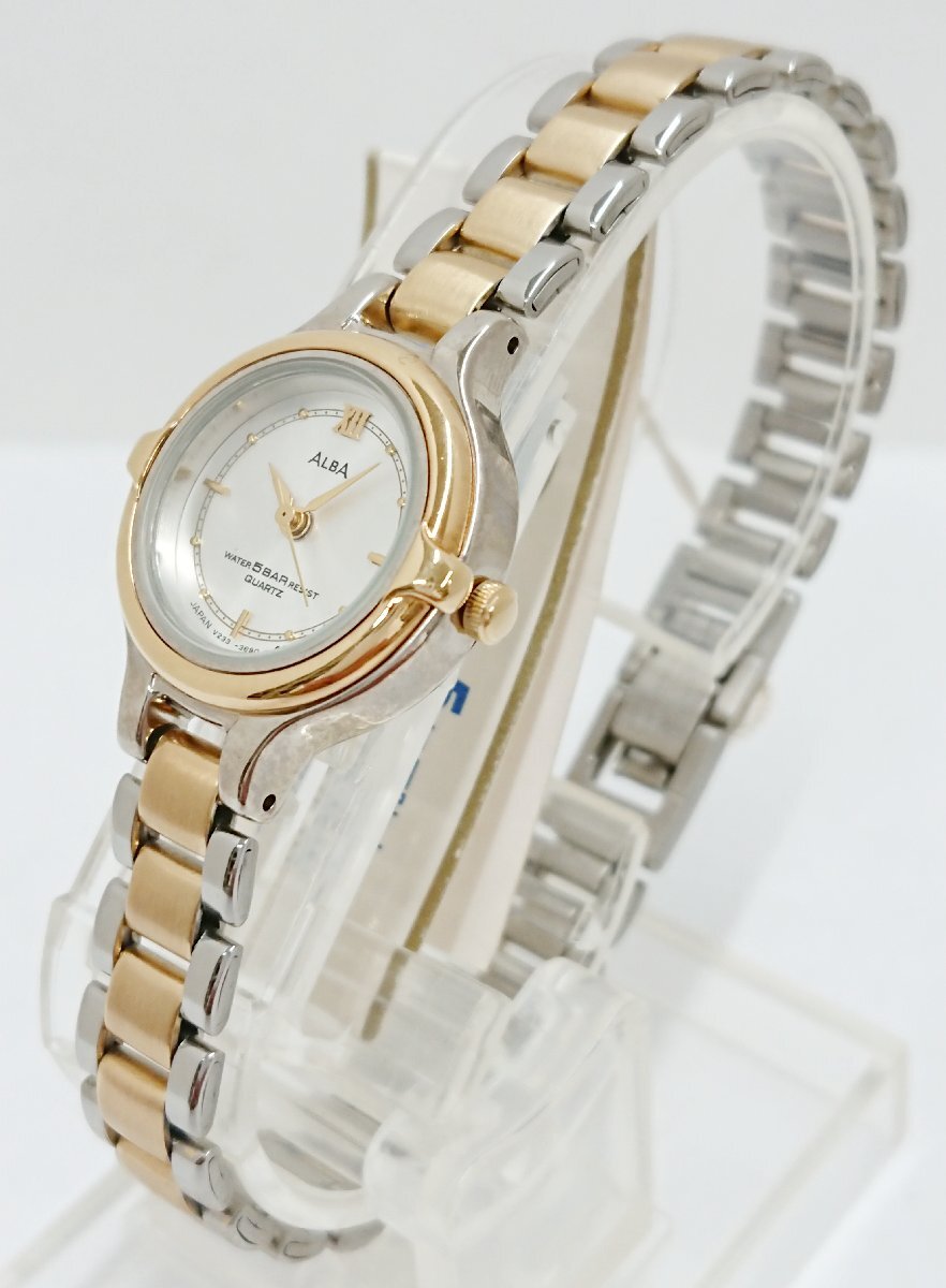 稼動(dòng)品!!デッドストック品?SEIKO/セイコー ALBA CARIB/アルバ カリブ V233-0820 APGA010 クォーツ レディース 腕時(shí)計(jì) ウォッチ USED品＊