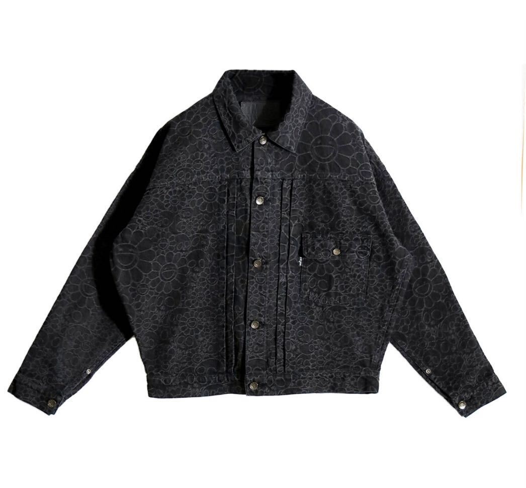 Flowers and Skulls Jacquard Denim Jacket 1st Type / Black XL