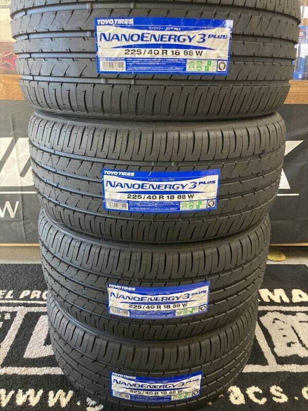 送料無料◆4本 國産新品タイヤ 225/40R18(225/40-18)24年 TOYOナノエナジー3+◆エコ タイヤ交換 車検 履き替え 夏 ラジアルタイヤ