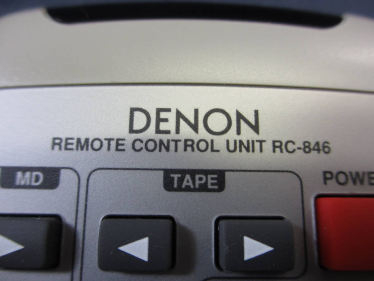 R52*DENON Denon * original remote control RC-846 infra-red rays luminescence OK operation verification settled *UD-M3 for etc. CD receiver system remote control *