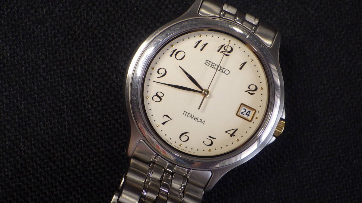 良品 SEIKO セイコ- TITANIUM 7N42-8A60 チタン デイト 10気圧 良品 SEIKO セイコ- TITANIUM 7N42-8A60 チタン デイト 10気圧