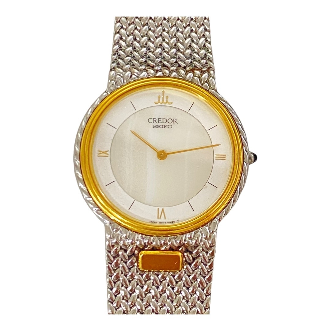 【中古品】SEIKO CREDOR セイコー クレドール 5A74-0240 文字盤ホワイト クオーツ 箱無し 本体のみ L67430RD