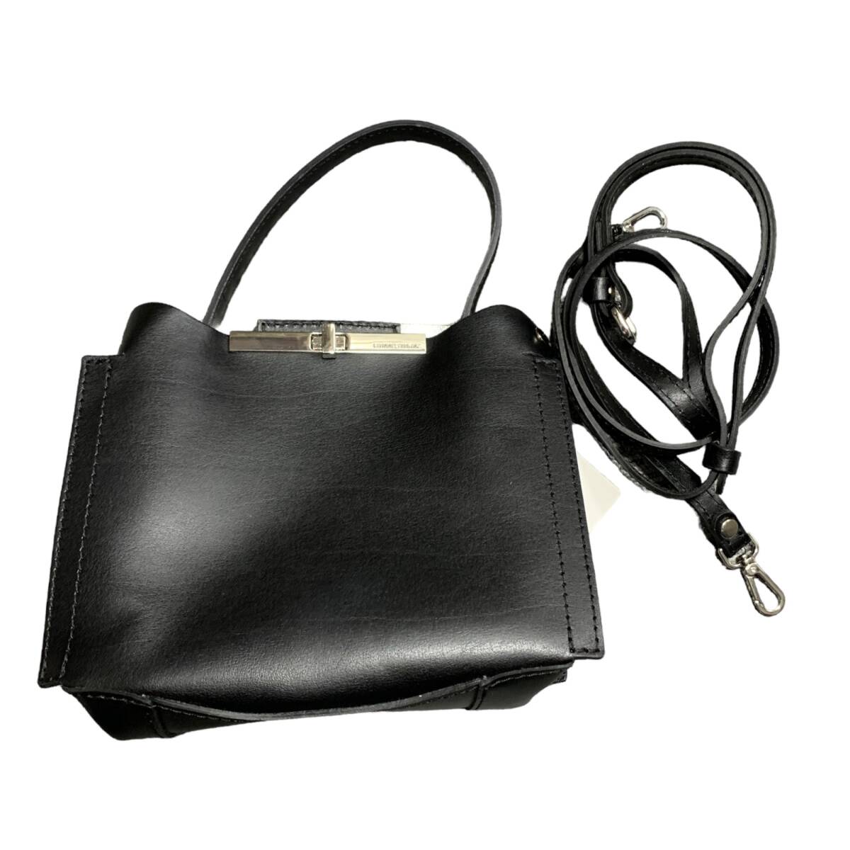 ◆中古品◆GIANNI CHIARINI ジャンニキャリーニ ミニ ショルダー ハンド 2WAY バッグ 黒 ブラック イタリア製 レディース kyR10294N