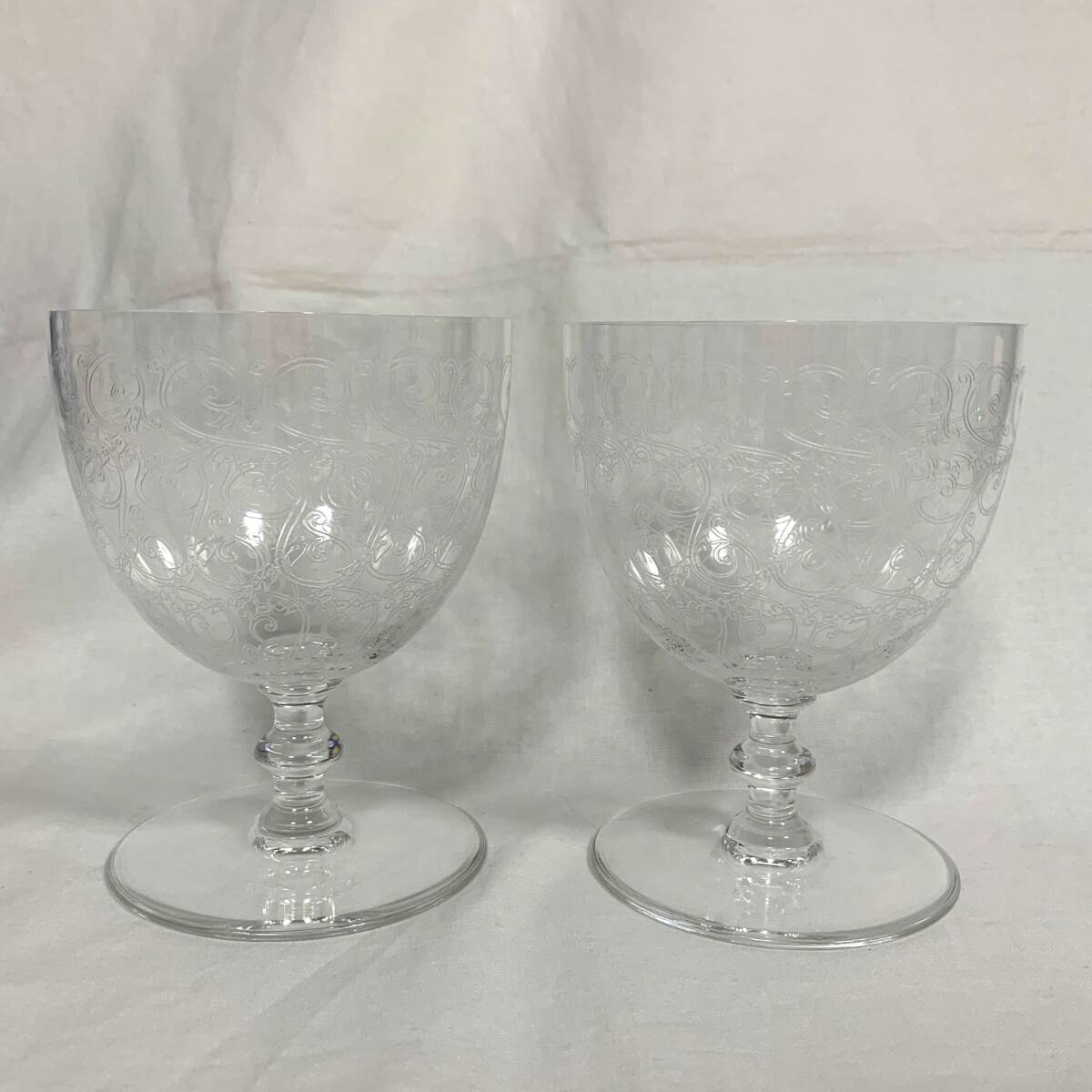 ◆中古品◆オールドバカラ ペアグラス ワイングラス ローハン BACCARAT ROHAN 二脚セット 本体のみ kyV10574NH