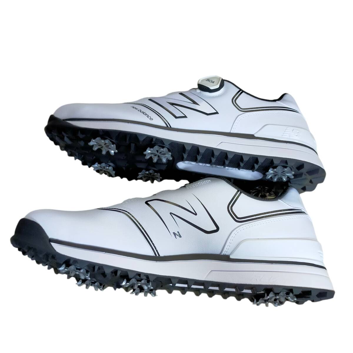 ◆未使用品◆ ニューバランス New Balance Golf UGB574A3 ゴルフシューズ メンズ 27.5cm White Black 箱有 V70617NC