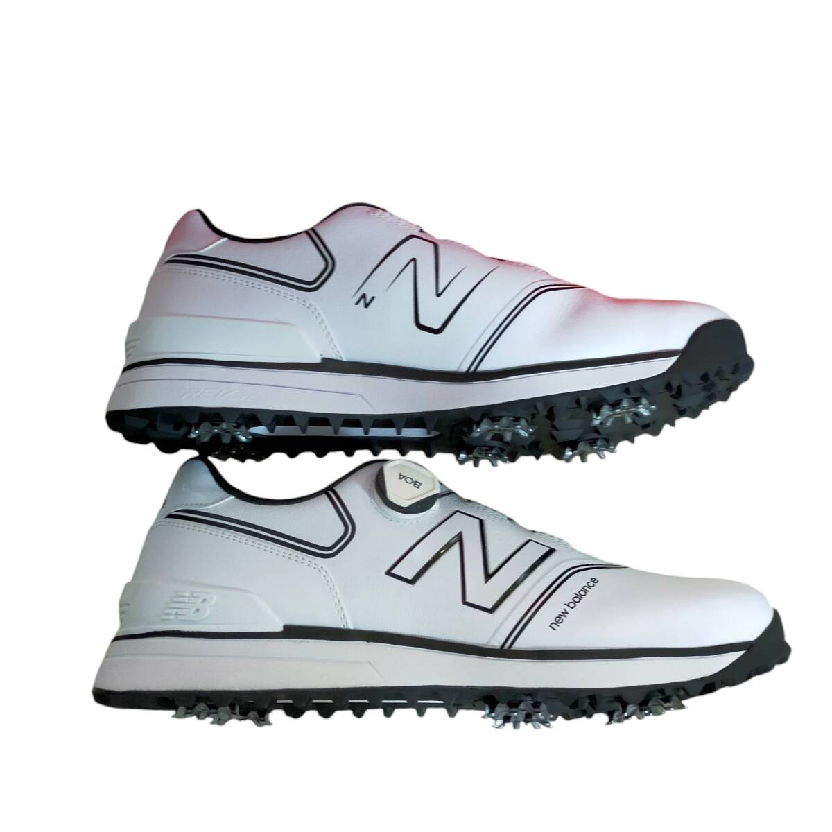 ◆未使用品◆ ニューバランス New Balance Golf UGB574A3 ゴルフシューズ メンズ 27.5cm White Black 箱有 V70617NC