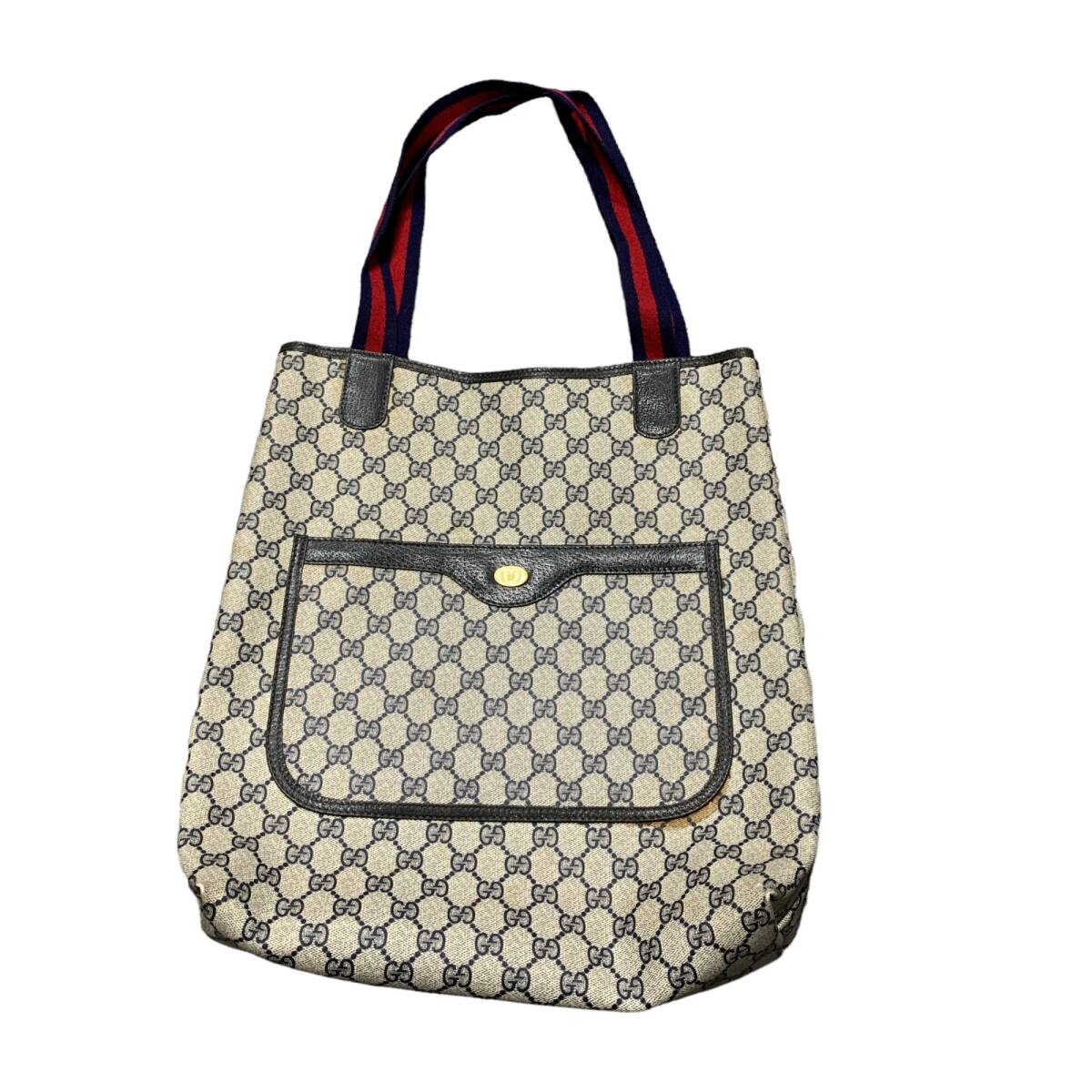 ◆中古品◆ グッチ GUCCI オールドグッチ シェリーライン ヴィンテージ 39.002.4487 GG柄 トートバッグ PVC/レザー 本体のみ V69908NA