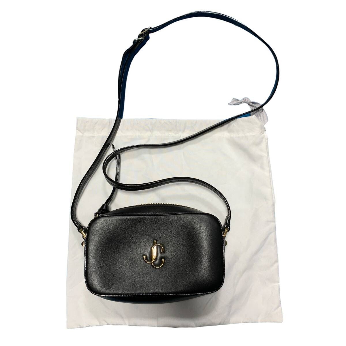 * б/у товар * Jimmy Choo JIMMY CHOO сумка на плечо микро JC Logo машина f кожа сумка для хранения иметь черный V66912NA