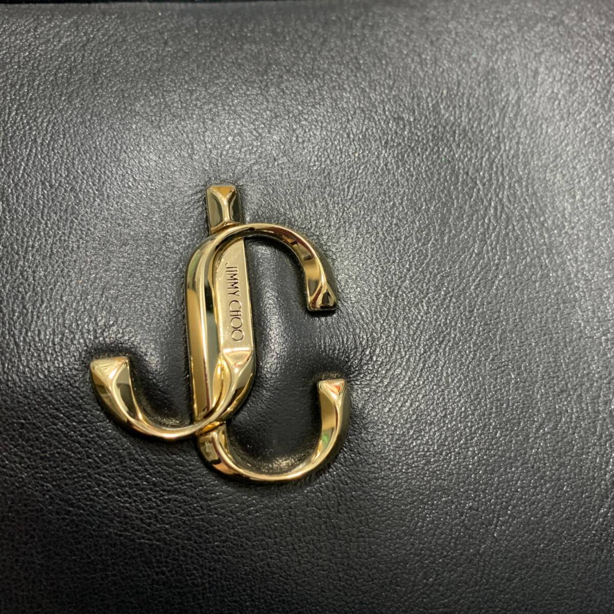 * б/у товар * Jimmy Choo JIMMY CHOO сумка на плечо микро JC Logo машина f кожа сумка для хранения иметь черный V66912NA